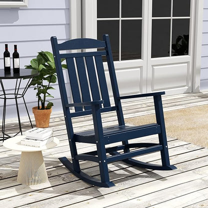 WestinTrends Malibu Outdoor/Patio Rocking Chair, Navy Blue