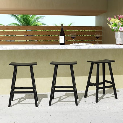 WestinTrends Malibu Malibu 29 Inch High Backless Seat Bar Stools (Set of 3), Black