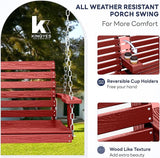 KINGYES Outdoor Hanging Patio Swing Set of 2, 2 Seat Swing Chair with Cup Holders - Photo 2
