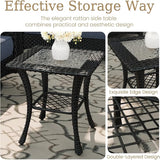 3 Piece Patio Furniture Set, All-Weather Wicker Outdoor Conversation Set with Swivel Rocking Chair and 6 Inch Thick - Photo 7