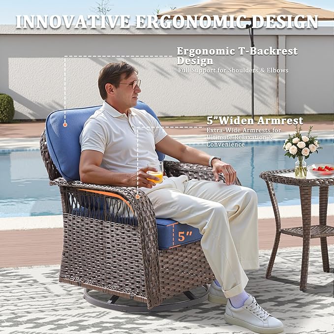 4 Piece Outdoor Patio Furniture Set with Fire Pit Table - Photo 7