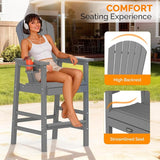 VINGLI Tall Adirondack Chair, All-Weather Plastic Adirondack Chair with Cup Holder Heavy-Duty Outdoor Barstools for - Photo 5