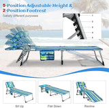 GYMAX Tanning Chair, Folding Lounger with Face/Arm Holes, Carry Handles & Side Pocket - Photo 6