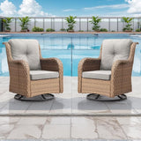 Rilyson Patio Chairs Rocking Swivel Chiar - 3 Piece Outdoor Wicker Patio Bistro Set Rattan Rocker Glider Chairs with - Photo 7