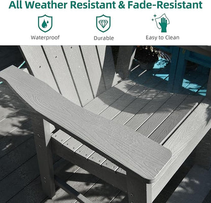 YITAHOME Tall Adirondack Chair Set of 8, Poly Bar Height Balcony Seating, HIPS High Back Outdoor Chairs, Bar Stools Lifeguard Chair for Balcony Deck Pool Patio, Grey