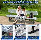 Ceridwen Outdoor Benches Heavy Duty Steel Frame Park Bench with Backrest Bench - Photo 7