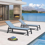 PURPLE LEAF Patio Chaise Lounge Set for 4 Outdoor Chaise Lounge Chair with Aluminum Frame and Easy-to-Move Wheels Pool - Photo 2