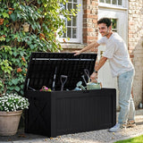 Greesum 120 Gallon Deck Box, Resin Outdoor Storage Container for Patio Furniture, Garden Tools, Pool Accessories - Photo 2