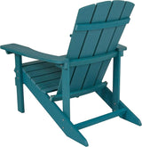 Flash Furniture Charlestown Poly Resin Adirondack Chair - Sea Foam - All Weather - Indoor/Outdoor - Set of 4 - Photo 6