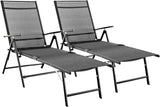 NUU GARDEN Folding Beach Lounge Chair 2-Pack, Chaise Lounge with Iron Frame and Breathable Textilene Fabric for Beach - Photo 1