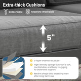 Solaste Aluminum Outdoor Patio Furniture Set, 4 Seats Patio Sectional Sofa with 5" Thick Cushion - Photo 7