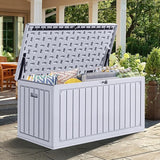 YITAHOME 90 Gallon Large Deck Box, Double-Wall Resin Outdoor Storage Boxes, Deck Storage for Patio Furniture, Cushions - Photo 6