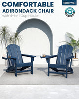FOOWIN Folding Adirondack Chair, HDPE Adirondack Chairs with Cup Holder - Photo 3