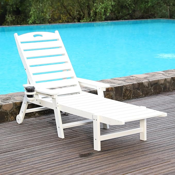 Outdoor Chaise Lounge Chair with Adjustable Backrest and Heavy-Duty Support for Ultimate Relaxation - Photo 2
