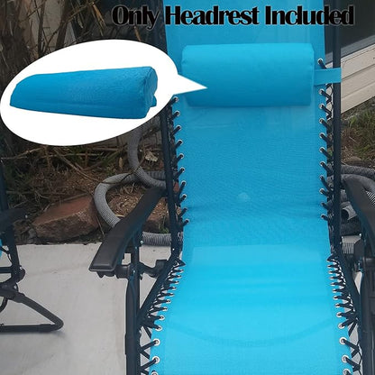Ostlttyn Zero Gravity Chair Replacement Pillow Headrest with Elastic Band, Universal Soft Removable Padded Cushion Head Pillow, Light Blue, 14.3L' x 6.3W' x 2.3H'