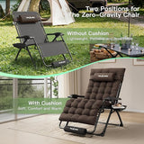 Amopatio Oversized Zero Gravity Chair, 33''W Reclining Camping Lounge Chair Upgraded Lock and Footrest, Cup Holder - Photo 5