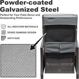 Domi Adjustable Patio Recliner Chair Metal Outdoor Lounge Chair with Flip Table Push Back, Adjustable Angle - Photo 4