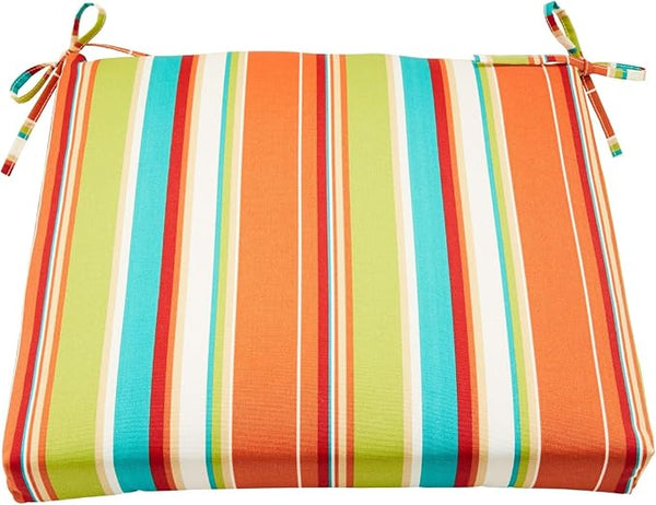 BrylaneHome Chair Cushion with Ties - 18.75" L x 18" W - Patio & Outdoor - Water, Stain & Fade Resistant - Covert Breeze - Photo 1