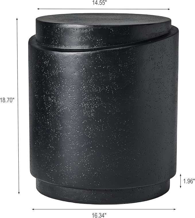 Christopher Knight Home Jarvan 18.7" H Cylindrical MGO Outdoor Side Table, Patio Decorative Small End Table - Photo 2
