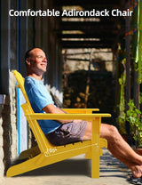 Folding Adirondack Chair - Durable HDPE Poly Lumber All-Weather Resistant - Photo 7