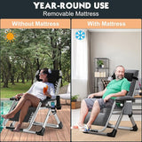 MOPHOTO Zero Gravity Chair, Outdoor Padded Lounge Chair with Side Table, Zero Gravity Recliner Chair - Photo 5