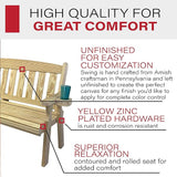Amish Casual Heavy Duty 800 Lb Mission Pressure Treated Garden Bench with Cupholders (5 Foot, Unfinished) - Photo 4