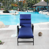 LOKATSE HOME Patio Chaise Lounge Chair Outdoor Furniture Reclining Adjustable with Cushion and Soft Pillow for Pool - Photo 1