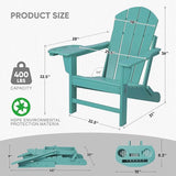 FOOWIN Folding Adirondack Chair, HDPE Adirondack Chairs with Cup Holder - Photo 3