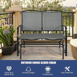 Giantex Patio Glider Benches for Outside, Swing Glider Chair with Steel Frame, 400 LBS Capacity, Patio Swing Rocker - Photo 7