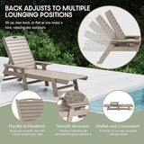 WestinTrends Malibu Poly Reclining Chaise Lounge Weathered Wood - Photo 4