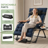 Amopatio Oversized Padded Zero Gravity Chair, XL 29In Reclining Camping Lounge Chair w/Removable Cushion&Headrest - Photo 4