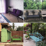 Garden Benches for Outdoors, Metal Garden Benches with Floral Design Backrest, Easy Assembly, for Porch, Yard, Lawn - Photo 6