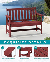 SERWALL Outdoor Bench, HDPE Outdoor Benches Weatherproof, 2-Person Garden Bench with 660 lbs Weight Capacity - Photo 4