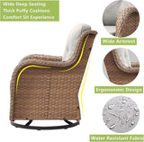 Rilyson Patio Chairs Rocking Swivel Chiar - 3 Piece Outdoor Wicker Patio Bistro Set Rattan Rocker Glider Chairs with - Photo 4