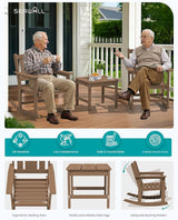 SERWALL Outdoor Rocking Chairs Set of 4 with 2 Side Tables - Photo 6