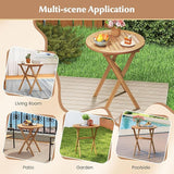 Tangkula 26-Inch Acacia Wood Outdoor Dining Table Set of 2 - Photo 5