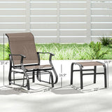 Outsunny Outdoor Glider Chair with Ottoman, Patio Glider Set with 24.4" High Back, 22" Wide Seat - Photo 3