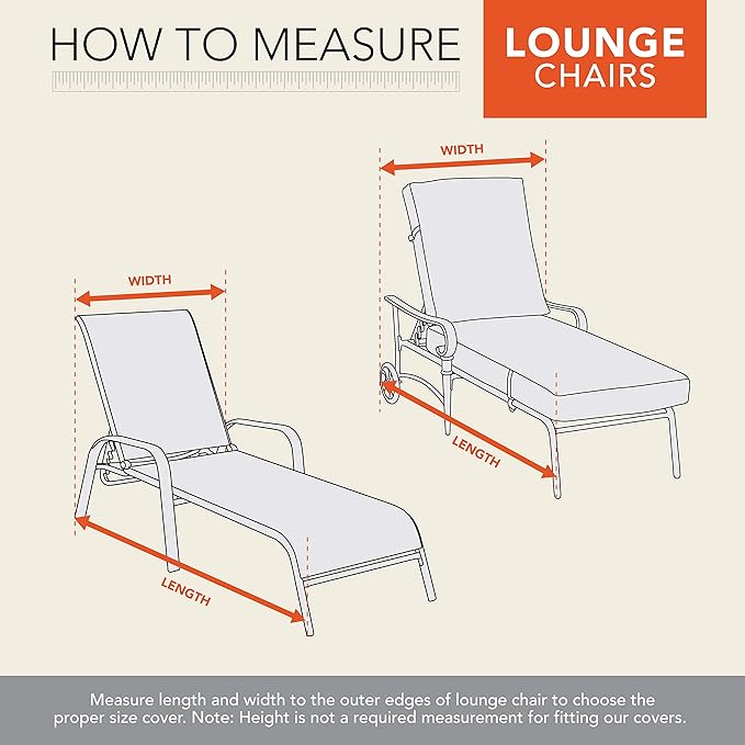 Modern Leisure Basics Patio Chaise Lounge Chair Cover - Weather-Resistant Fabric - Furniture Protection Perfect for Patio, Deck, and Porch - 76" L x 27" W x 30" H - Khaki - 1-Pack - 2017 Model