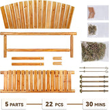 Outdoor Porch Swing Front Porch Hanging Wooden Bench Swing 3 Seat Chair for Garden, Patio, Backyard, Playground - Photo 7
