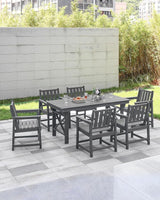 Patio Dining Chair Set of 2, HDPE Outdoor Dining Chair, Ergonomic HDPE Dining Chairs with Deep Seating - Photo 2