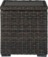 Signature Design by Ashley Grasson Lane Outdoor Rattan Square End Table with Storage - Photo 7