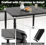 NUU GARDEN Outdoor 37” Dining Table, Square Metal Dining Table with Umbrella Hole - Photo 5