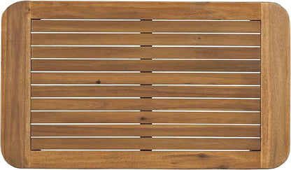 Merax 1 Piece Patio Outdoor Furniture Set, All-Weather Acacia Wood Coffee Table for Porch, Lawn, Backyard, Balcony Teak+ Beige