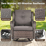 Belord Patio Furniture Set with Fire Pit Table, 7 Piece Wicker Outdoor Furniture Set - Photo 7