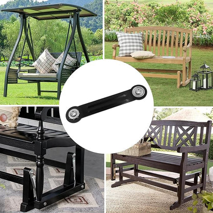 LC LICTOP Glider Bearing Arm Bracket Replacement, 4Pcs Black, 6.9 Inch Length & 5.5 Inch Hole Center, Hardware Rocker Parts for Patio Glider, Garden Bench, and Chair Repair