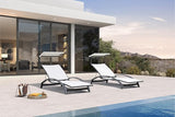 PURPLE LEAF Patio Lounge Chair with Canopy Shade Outdoor Chaise Lounge Chair Set of 2 for Lawn Poolside Backyard - Photo 1