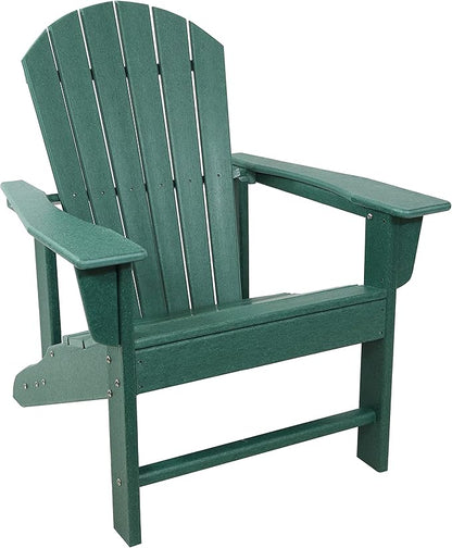 Sunnydaze All-Weather Upright Adirondack Chair - for Patio or Yard - 300-Pound Capacity - 38.25-Inch - Green