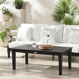 SAFAVIEH Couture Outdoor Collection Martinique Black Solid Wood Patio Coffee Table - Photo 2