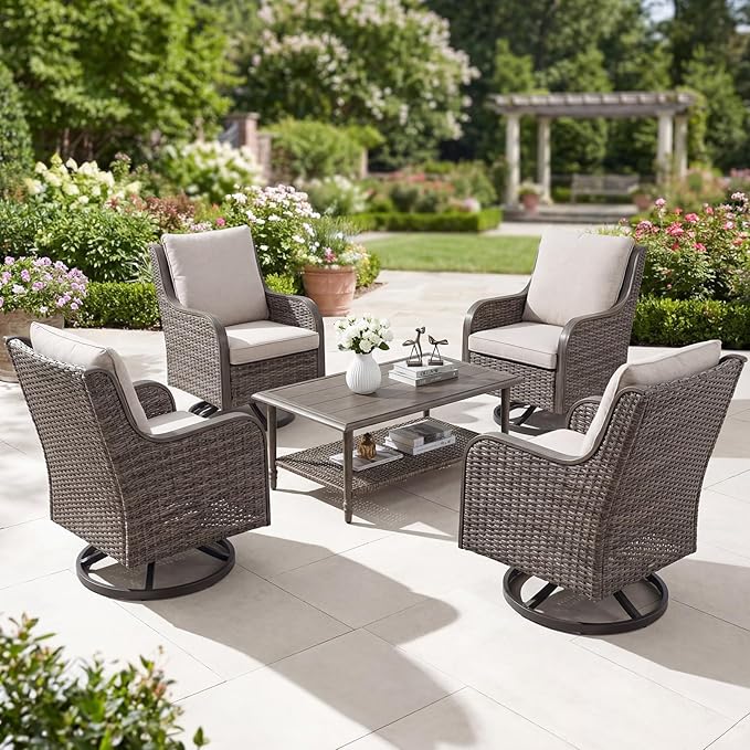 5 Piece Wicker Patio Furniture Set - Photo 8