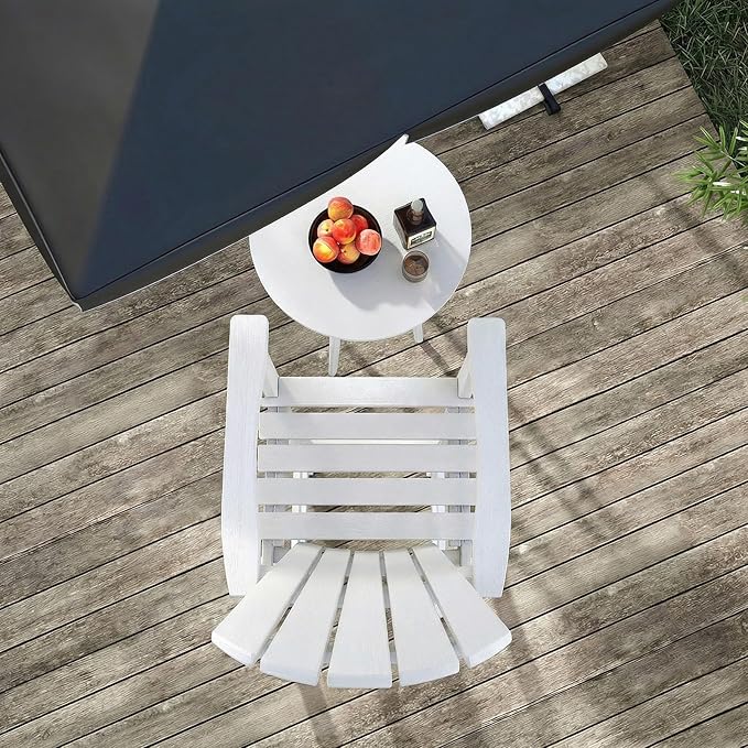 Giantex HDPE Outdoor Bar Stools - All Weather Tall Adirondack Chair with Armrest, Footrest, Load 360Lbs, 30-Inch Counter Height Bar Stool for Patio, Garden, Yard, Indoor Or Outdoor Use (1, White)